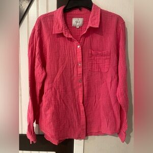 Rails Gauzey Cotton Button Down Shirt Size XXL Pink Comfy Cozy